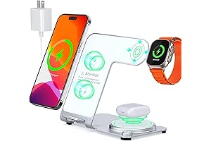 3 in 1 Wireless Charging Station, Aluminum Alloy for Multiple Apple Devices