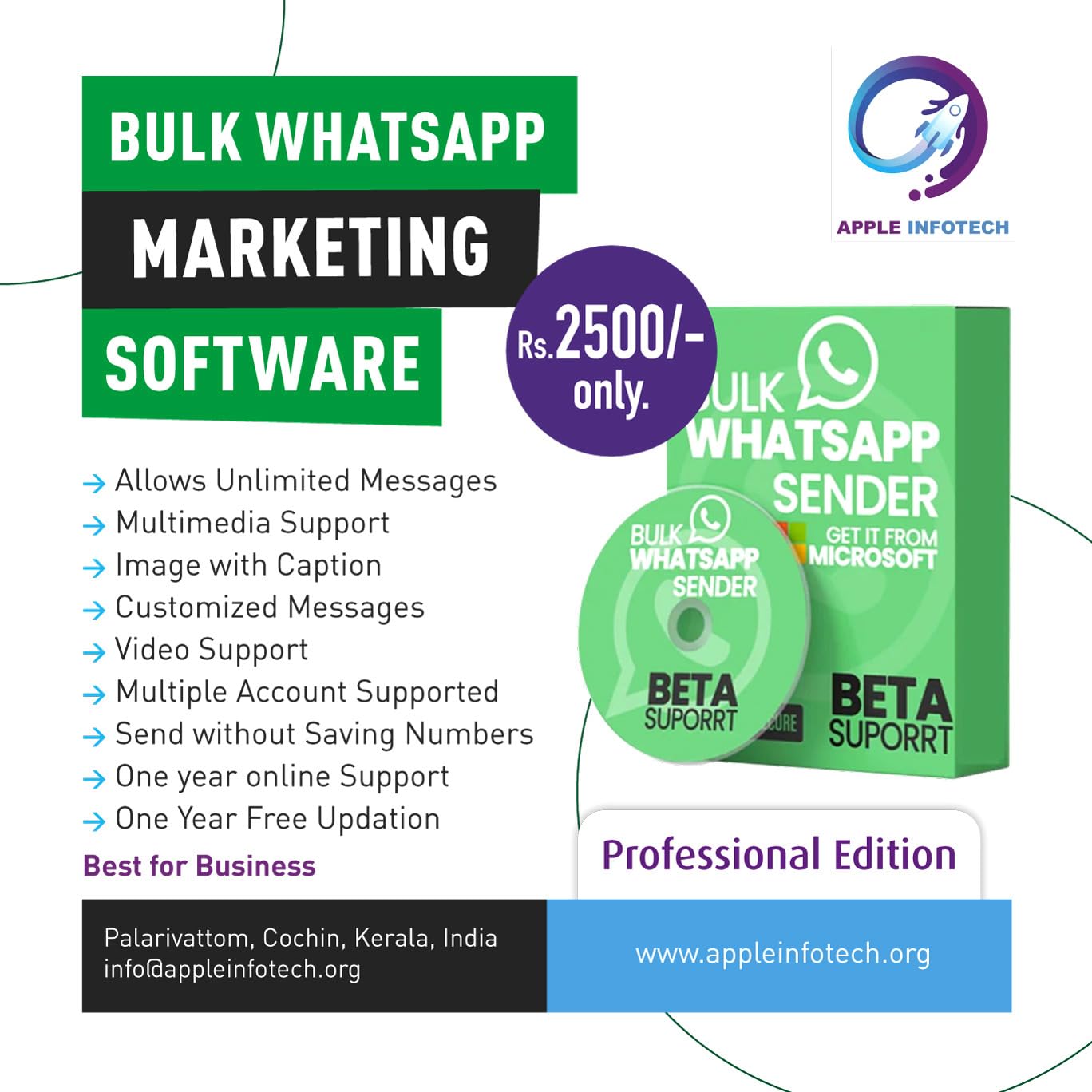 Apple Infotech Bulk WhatsApp Bulk Sending Cloud Based - Auto Reply (B0CLVBBW14) Amazon Price History, Amazon Price Tracker
