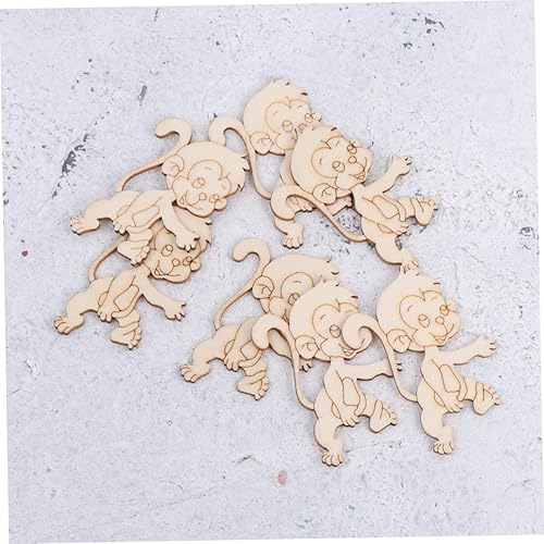 Miniatura 7 de EXCEART 20 piezas de accesorios de regalo, chips de madera redondos, cortados de papel, decoración de escritorio, estatuilla, adornos de madera,