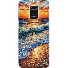 Xiaomi Redmi Note 9 Pro Max ile Uyumlu Silikon K l f, Kristal Deniz Temal  Desenli, Darbe Emici