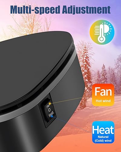 Miniatura 2 de SHUANGTODA Calentador de coche, calentador portátil de coche de 12 V150 W y descongelador de parabrisas 2 en 1 ventilador de calefacción o