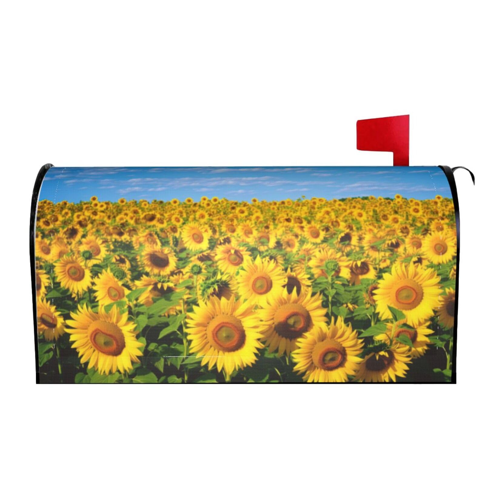 Sunflower Ocean Mailbox Covers Magnetic Wraps Post Letter Box Cover Garden Home Decor