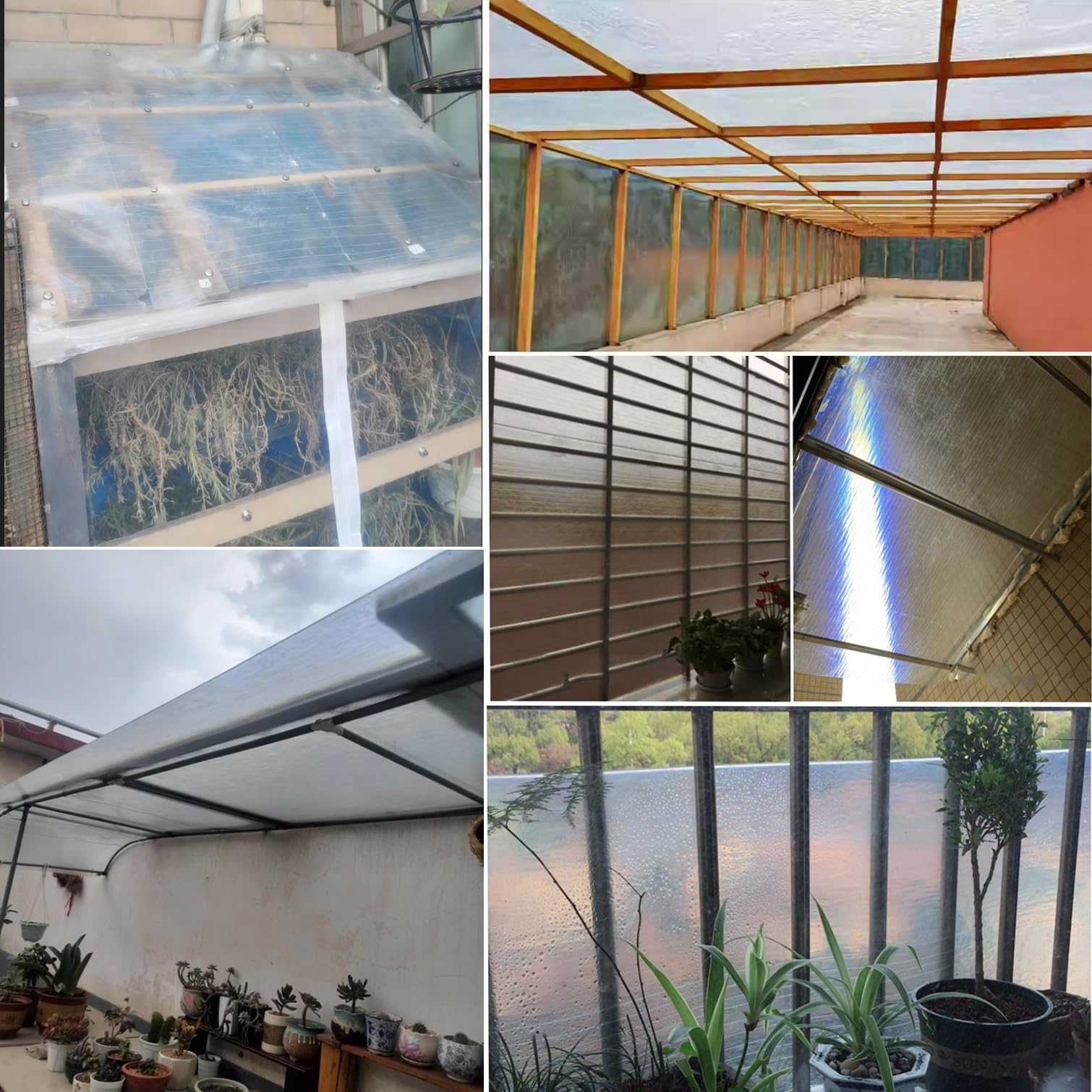 Placas De Policarbonato para Tejados,Lámina de Fibra de Vidrio 1,2mm Grosor,Impermeable y UV Panel de Plástico Transparente,Marquesinas Exterior Invernadero,Fácil de Cortar (1,5m x 12m)