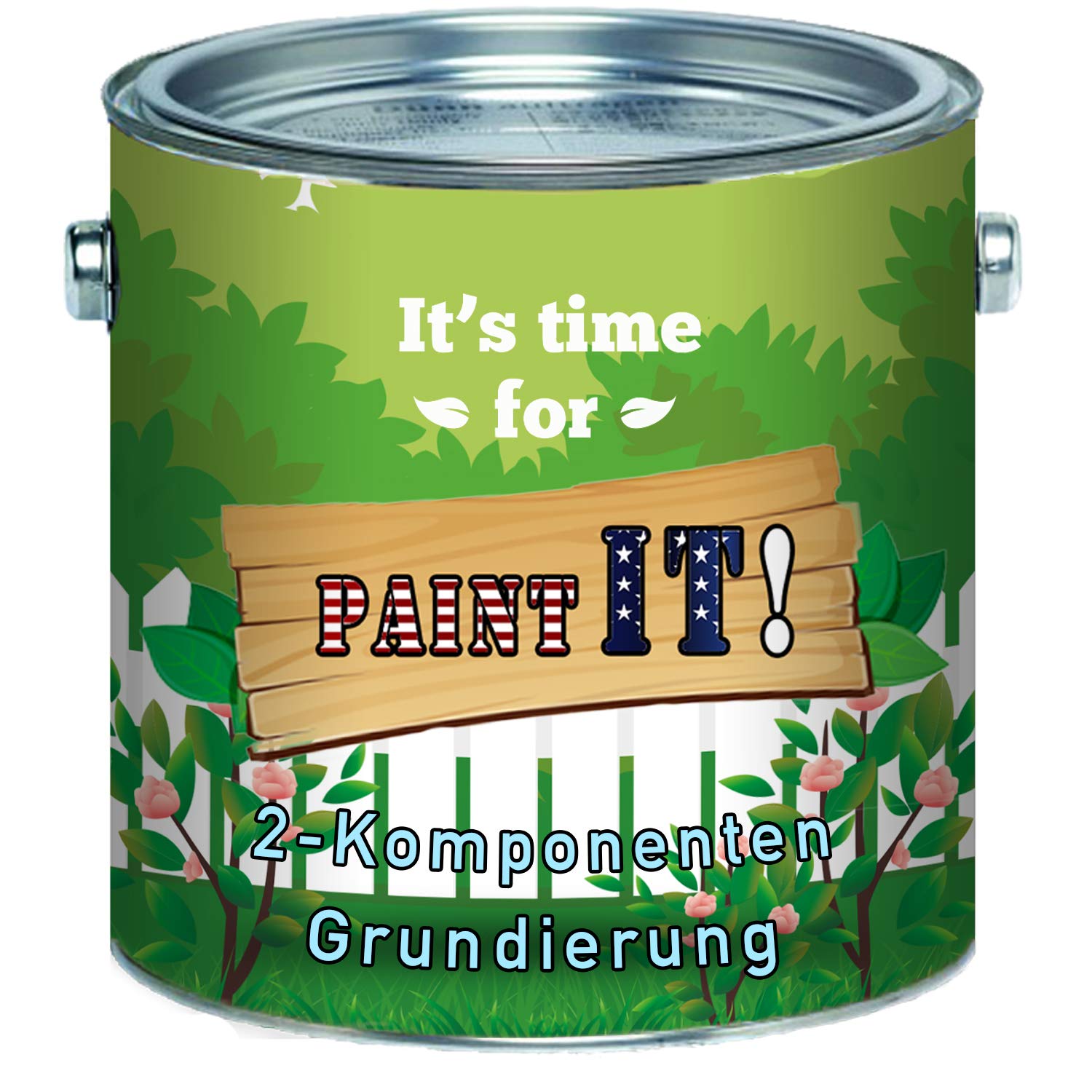 Paint IT! imprimación duradera 2K mate incl. Endurecedor, selección de colores Blanco, Gris, Negro (Negro RAL 9005, 1 kg)