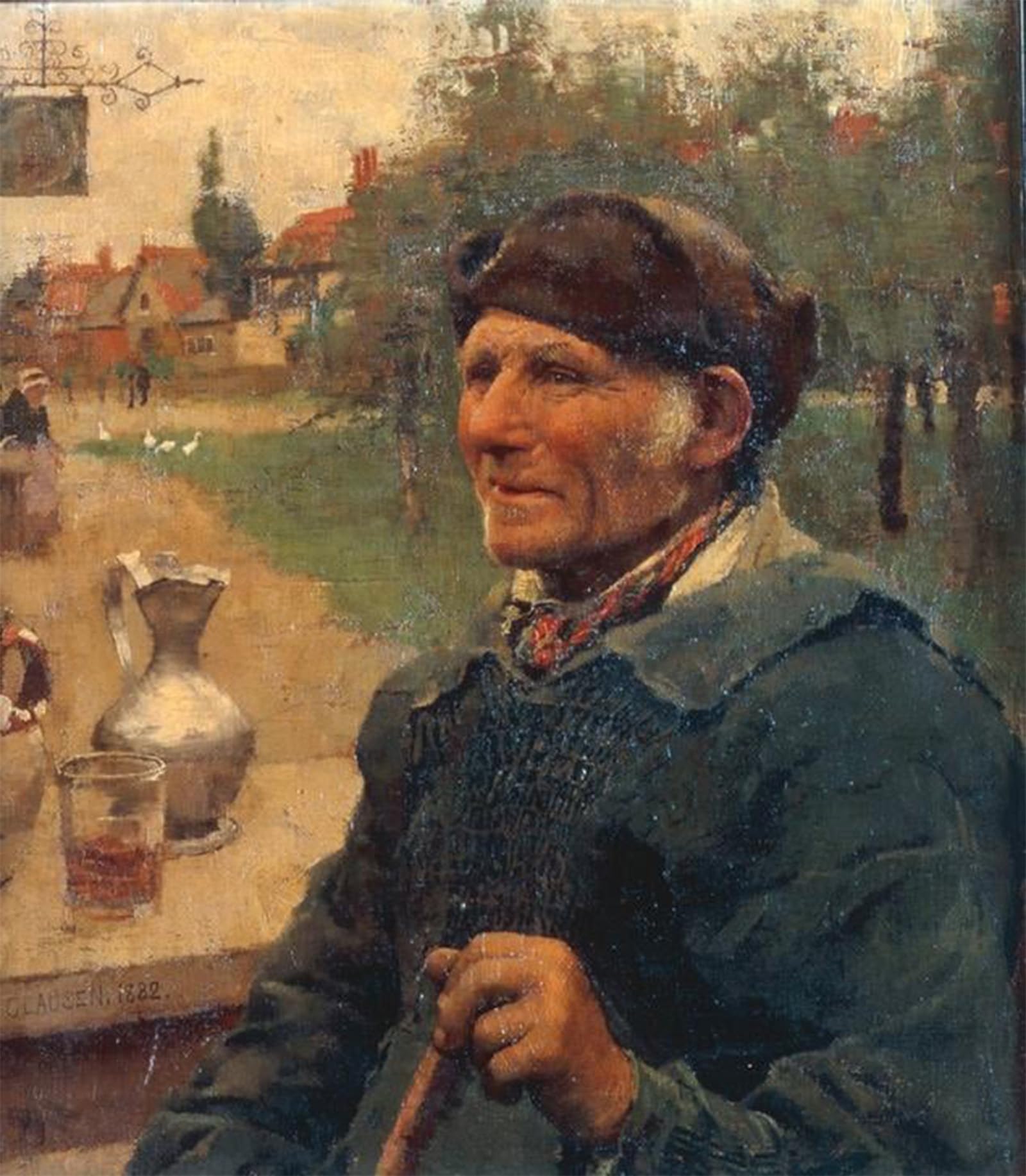 SERENDIPITP Retro Picture Poster Wall Art Pictures Painting the Villager by George Clausen Wall Art Canvas Print for Wall Decor 60x90cm