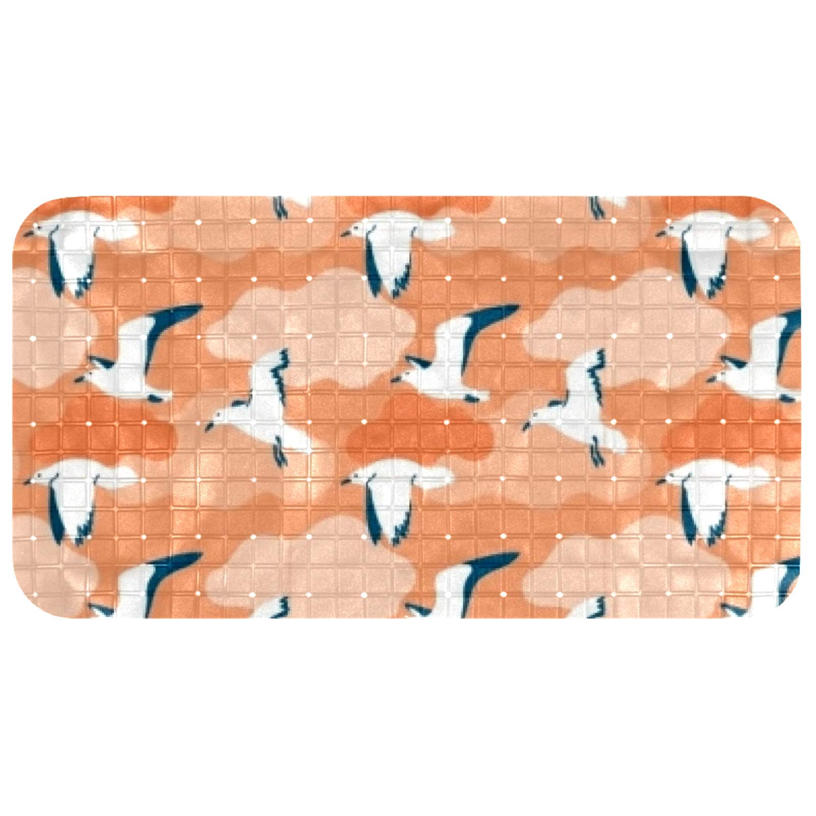 Tapis de bain anti-glisse PVC motif colombe pour sécuriser la douche des enfants