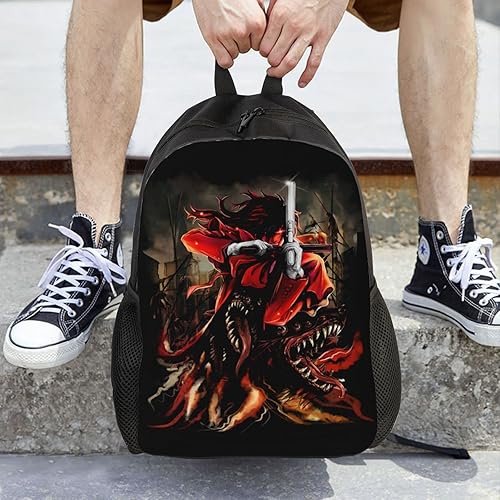Miniatura 7 de Anime Hellsing - Mochila ligera unisex a la moda, casual, bolsa de viaje, Negro -, Mochilas de mochila