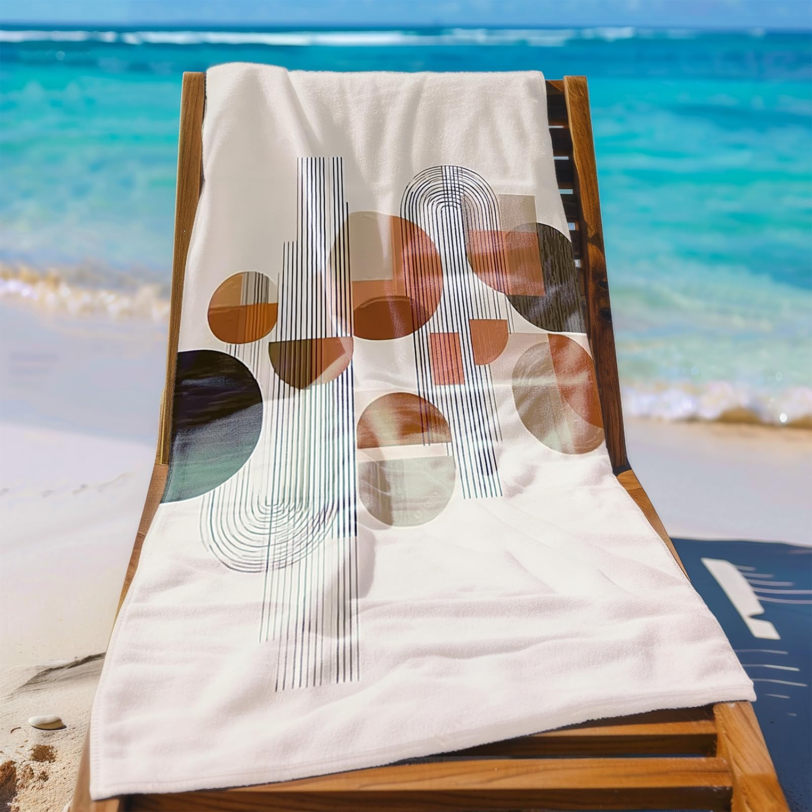 Genérico Toalla Playa Grande Patrón Marrón Microfibra Secado Rápido Oversize Toalla Sin Arena Súper Ligera Piscina Camping Picnic Yoga Gimnasio Y Deportes Viaje