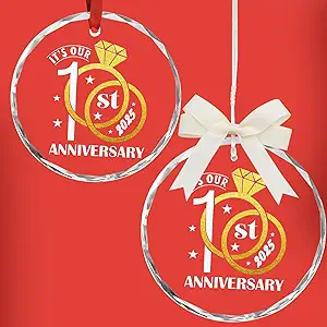Engagement Gifts for Couples - Glass Ornament 2025, Personalized Gifts for Newly Engaged Couples, Happy Engagement Ideas for Her, Bride to Be - Engaged for Her, Friends