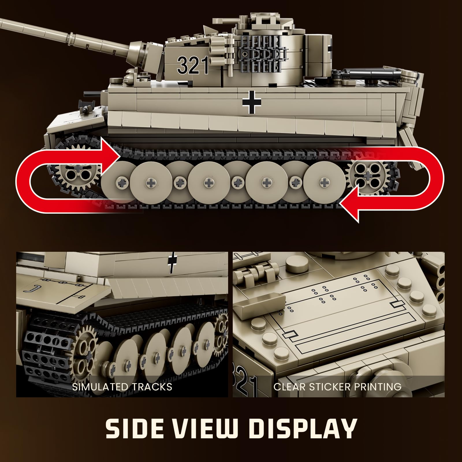 Amazon.co.jp: Reobrix Tiger I 戦車組み立てセット WW2 戦車モデル