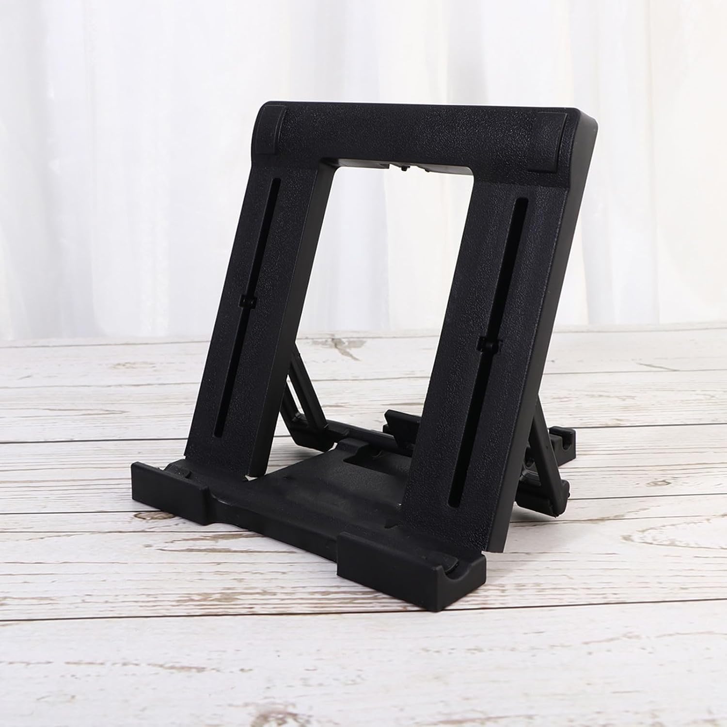 1pc Adjustable Folding Mobile Phone Holder Black Portable Mini Desktop Stand for Smartphones and Tablets Heavy Duty Phone and Tutor Machine Base Supporter for Office Study