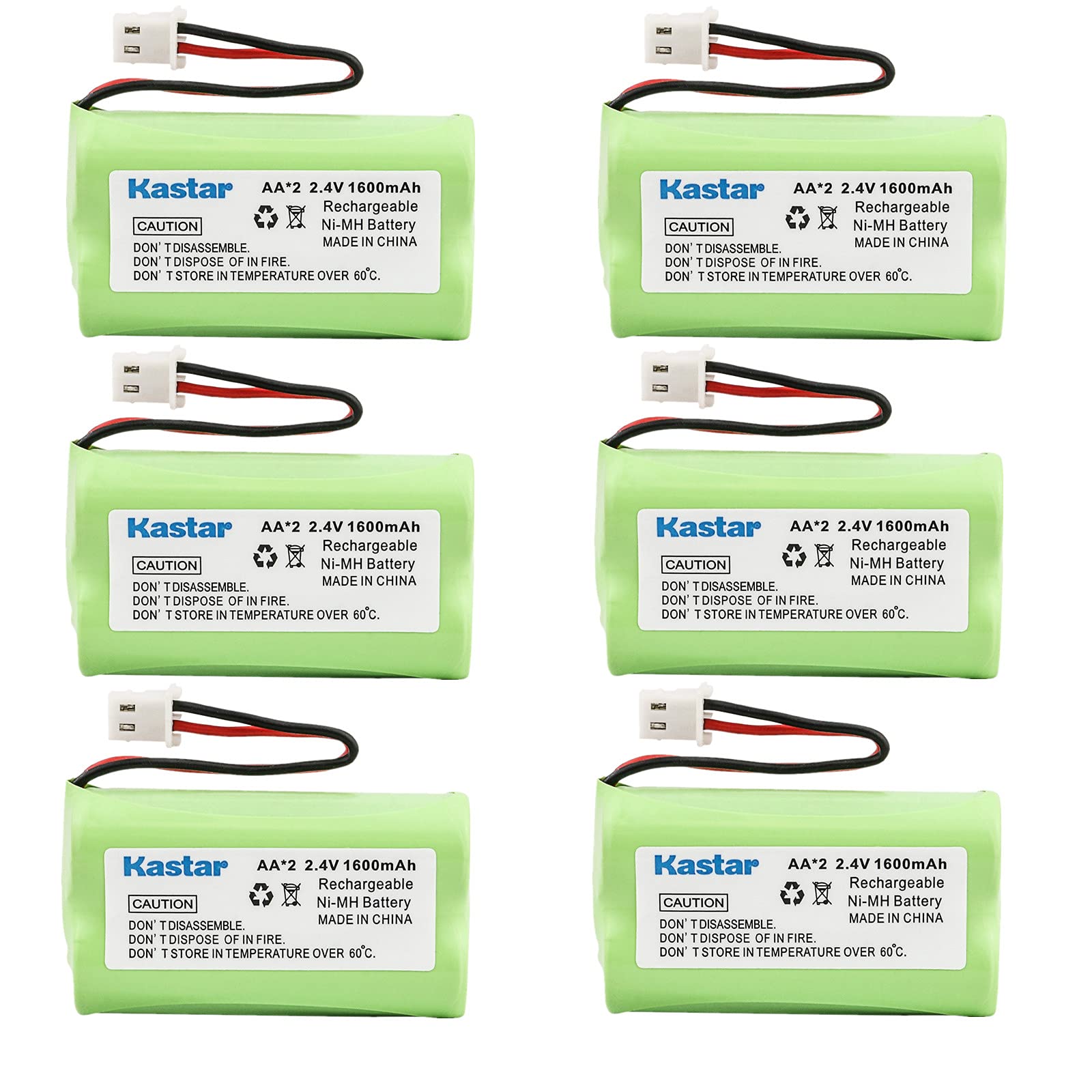 Kastar 6 Pack AAX2 2.4V Phone Battery for Sony: BP-T50, BPT50, BP-T51, BPT51, BP-TR10, BPTR10, Vtech: BT175242, BT-175242, BT275242, BT-275242, 6119, 6128, 6129, 89-1341-00-00, 8913410000