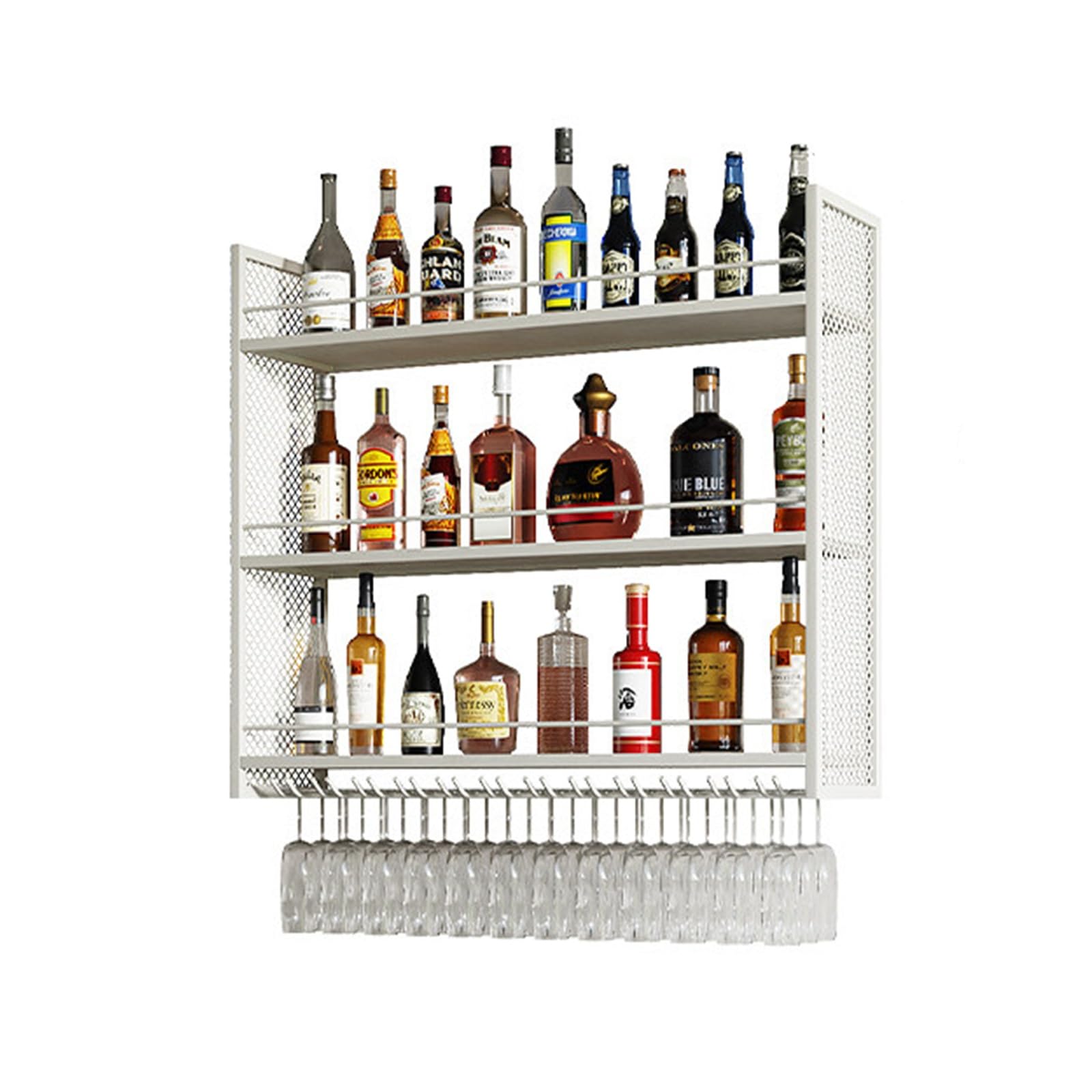 YXLLGS Wall Mounted Wine Rack, 3-Tier Liquor Bottle Display Shelf