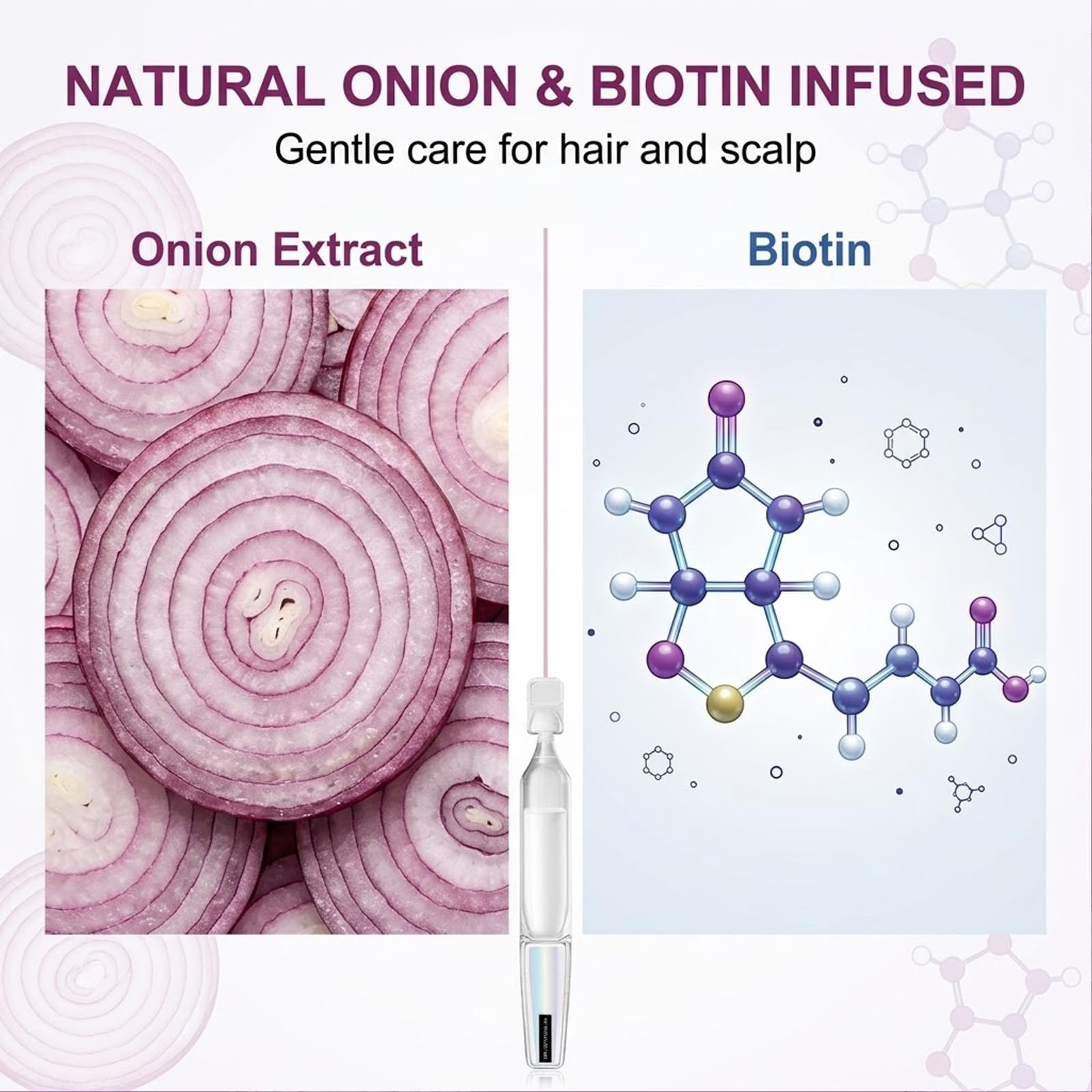 Red Onion Biotin Scalp Serum do wzrostu i grubości włosów, 20 szt., jednorazowe sterylne ampułki, cebula, biotyna, esencja do wzmocnienia, odżywcza, do codziennej pielęgnacji włosów (5B)