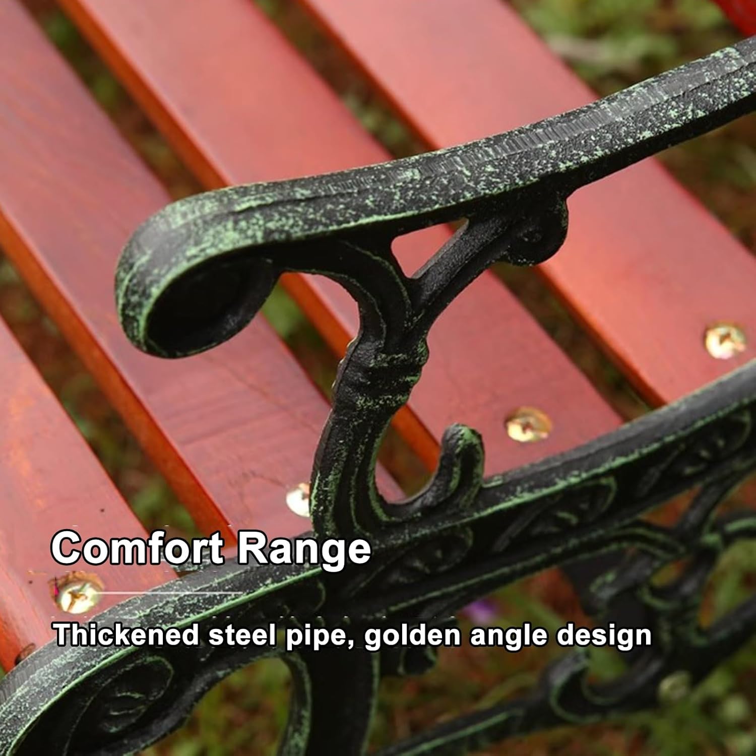 Kids 2 Seater Garden Patio Childrens Bench with Animal Design, Wooden & Cast Iron Mini Sized Park Outdoor Bench