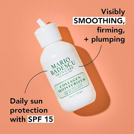 Mario Badescu Collagen Face Moisturizer for Women and Men with SPF 15 for Combination & Sensitive Skin, Daytime Moisturizer Face Cream with Collagen & Cottonseed Oil