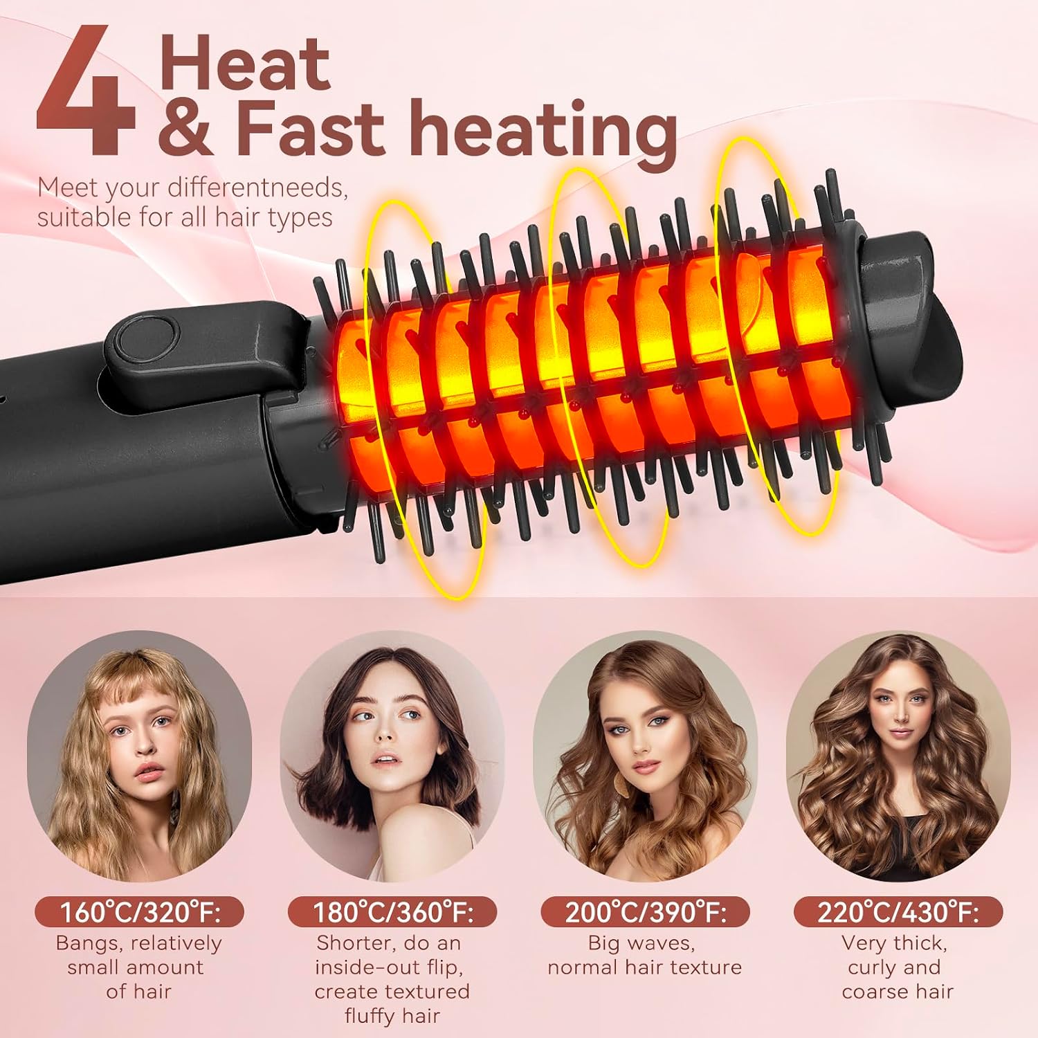 Cordless Curling Iron Brush, Portable Travel Hair Curler & Straightener image 5