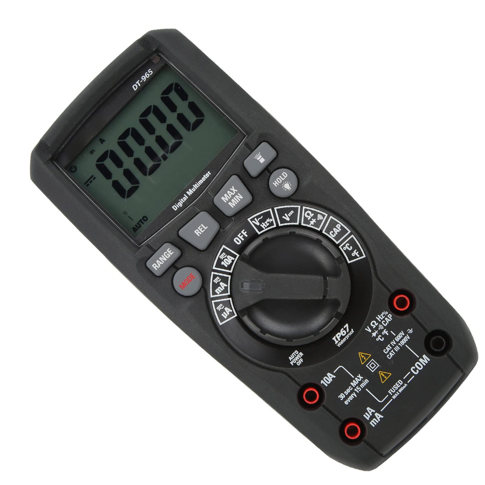 Hyuduo Multímetro Externo IP67, Medidor Digital RMS -965, Diseño Impermeable y Portátil para Electricistas y Técnicos