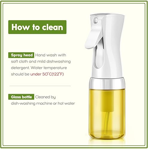 Miniatura 6 de Rociador de aceite de vidrioMister 5.1 fl oz (5.1 fl oz), para aceite de cocina, aceite de oliva, salsa de soja, vinagre, dispensador recargable sin