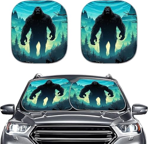 Miniatura 12 de Mumeson Parasol de dos piezas para parabrisas de automóvil de noche estrellada, parasol para rayos UV y reflector de calor para casi vehículos