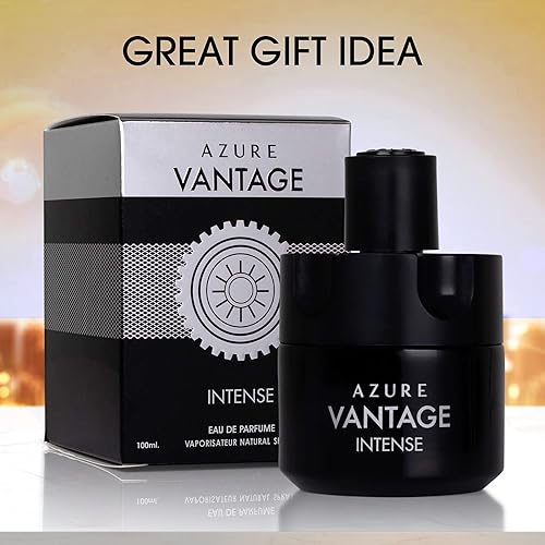 Miniatura 4 de NovoGlow Azure Vantage Intense Eau De Parfum Spray – Fragancia cálida y masculina de larga duración – 3.4 fl oz – Incluye bolsa de transporte –