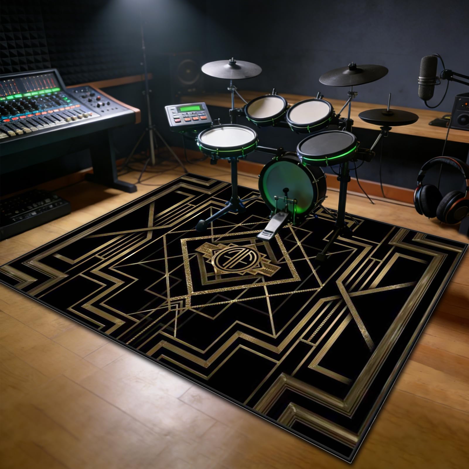 160 x 120 cm, antypoślizgowy koc perkusyjny, mata dźwiękoszczelna, dywanik perkusyjny, akcesoria do bębnów elektrycznych, zestaw bębnów jazzowych, mata do instrumentów muzycznych, dźwiękoszczelny