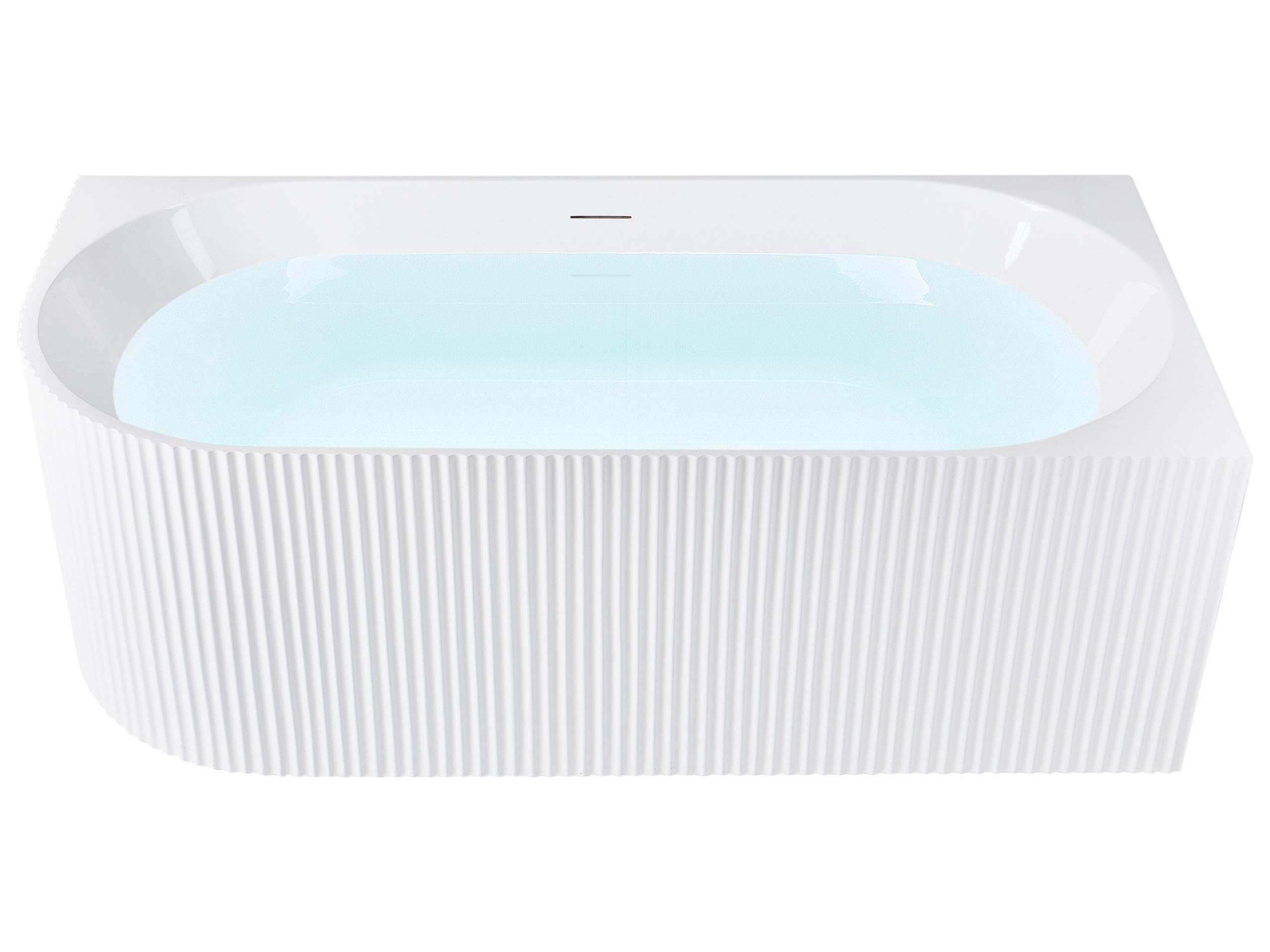 Eckbadewanne linksseitig 1690 x 800 cm weiß geriffelte Oberfläche Gocta