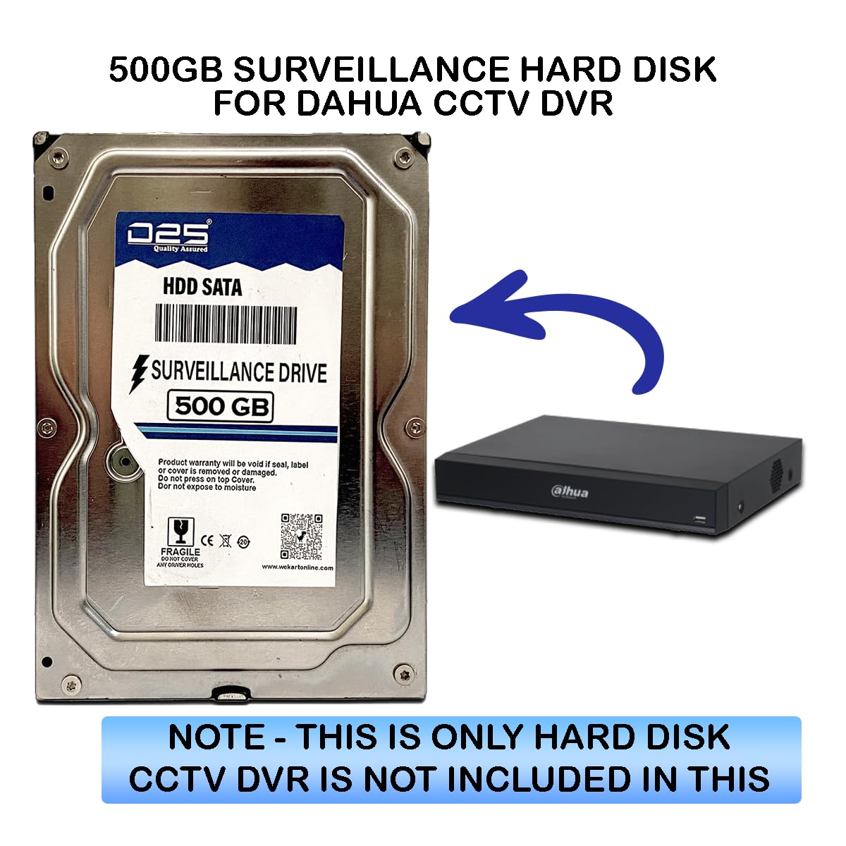 Amazon.in: Buy D25 500GB Hard Disk for Dahua (XVR7104HE-4K-I3) 4