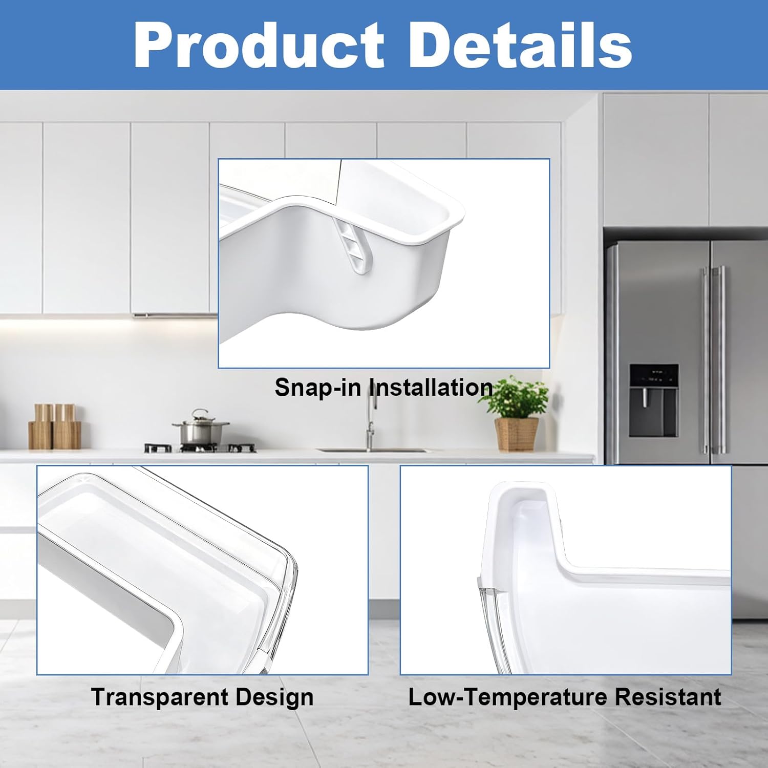 DA97-08400A Refrigerator Left Door Shelf Bin, Compatible With Samsung RF4287HARS, RF4287HAPN, RF4287HAWP, RF4287HABP Fridge Door Shelf Bin, Replaces DA97-08400B, DA97-08400C, DA63-05384A, EAP4175796