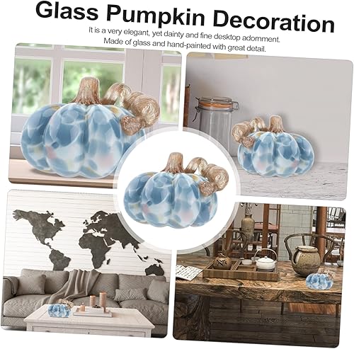 Miniatura 4 de 1 pieza de adorno de calabaza de vidrio soplado figuras de cristal decoración de calabaza de vidrio adornos de vidrio Halloween calabaza de cristal