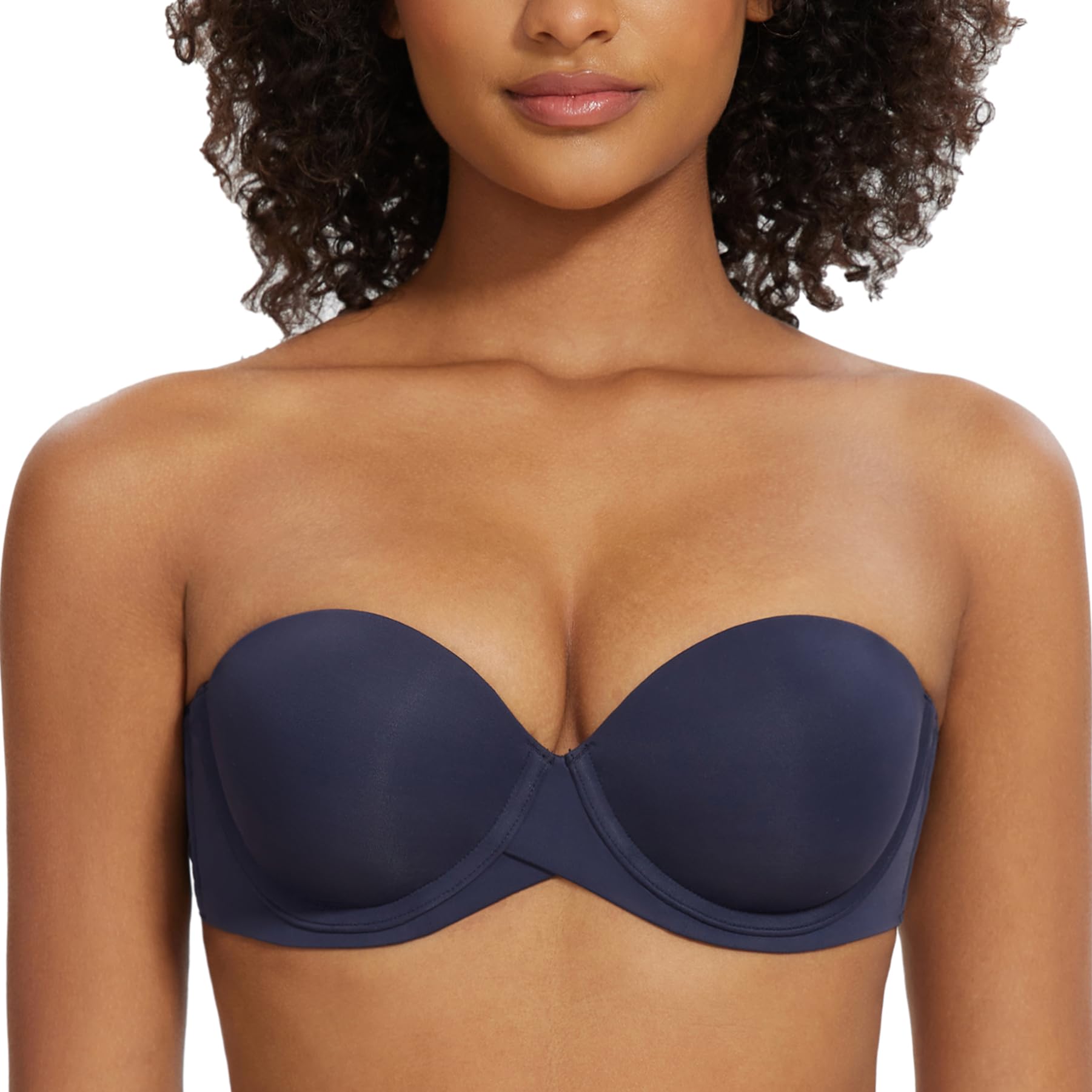 MELENECA Women's Stay Put Padded Cup with Lift Underwire Push Up Strapless Bras