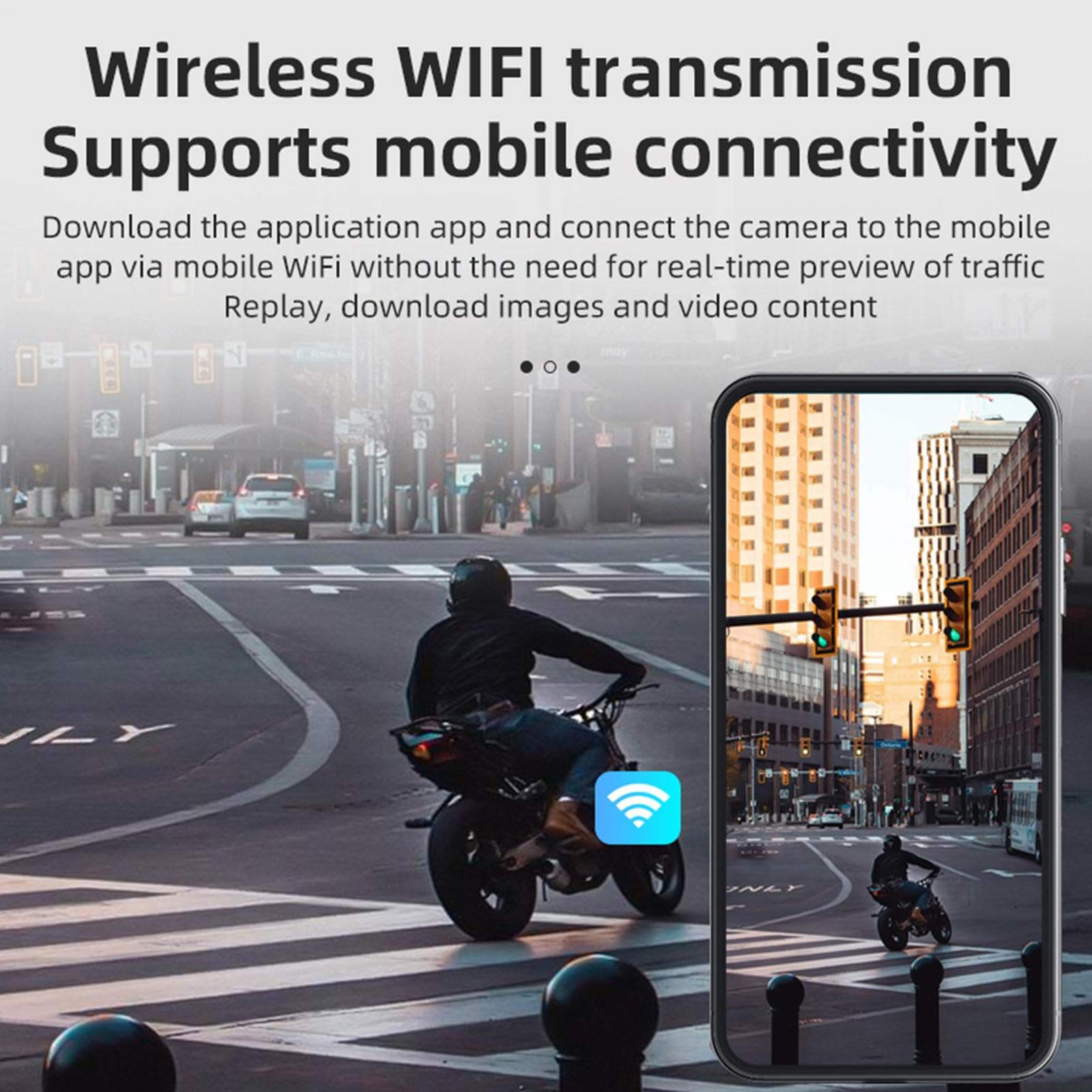 Rejestrator wideo rowerze, kamera kierownicy, kamera sportowa 1080p, WiFi | wodoodporna kamera rowerowa, przeno?ny rejestrator rowerowy, kamera sportowa motocyklowa, rejestrator wideo
