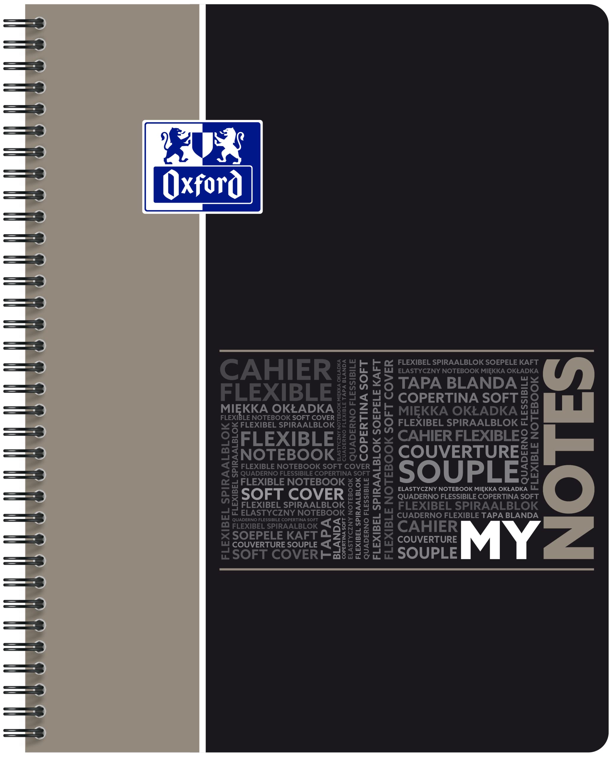 OXFORD MyNotes Cahier Spirale A4+ Grands Carreaux Seyès 160 Pages Reliure Intégrale