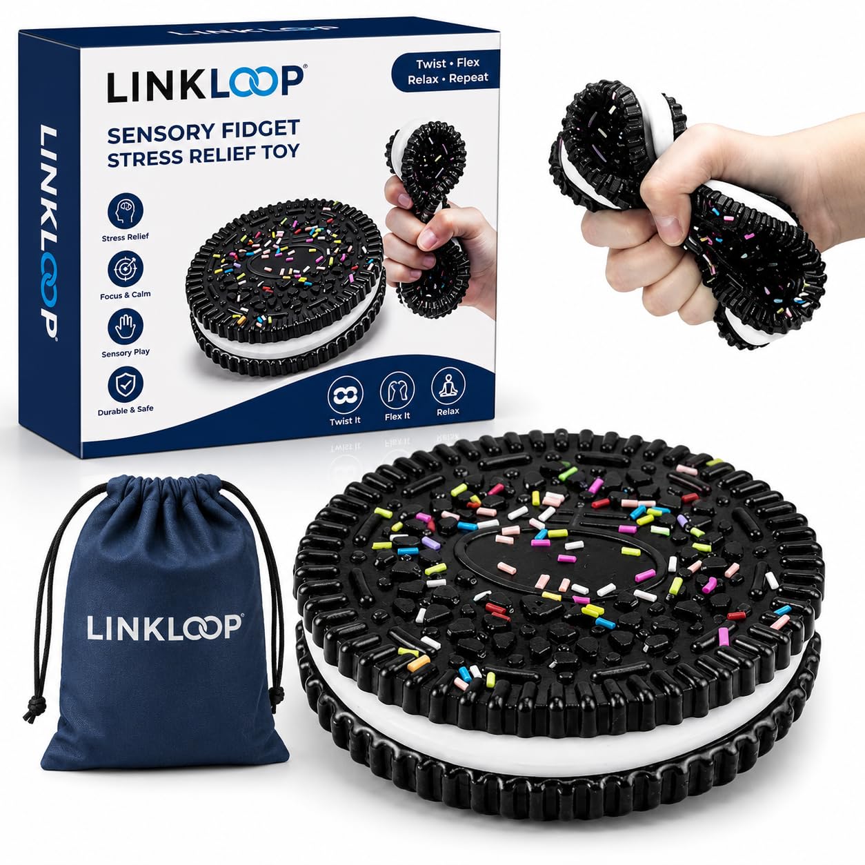 Sprinkle Cookie Shaped Squishy Toy for Kids and Adults-image-7