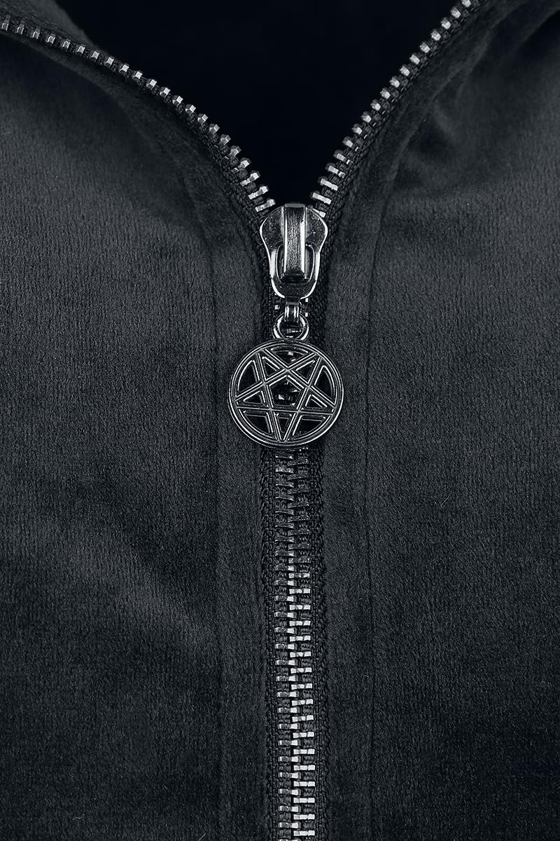 Gothicana by EMP Damen schwarze kurze Kapuzenjacke mit Pentagramm-Anhänger