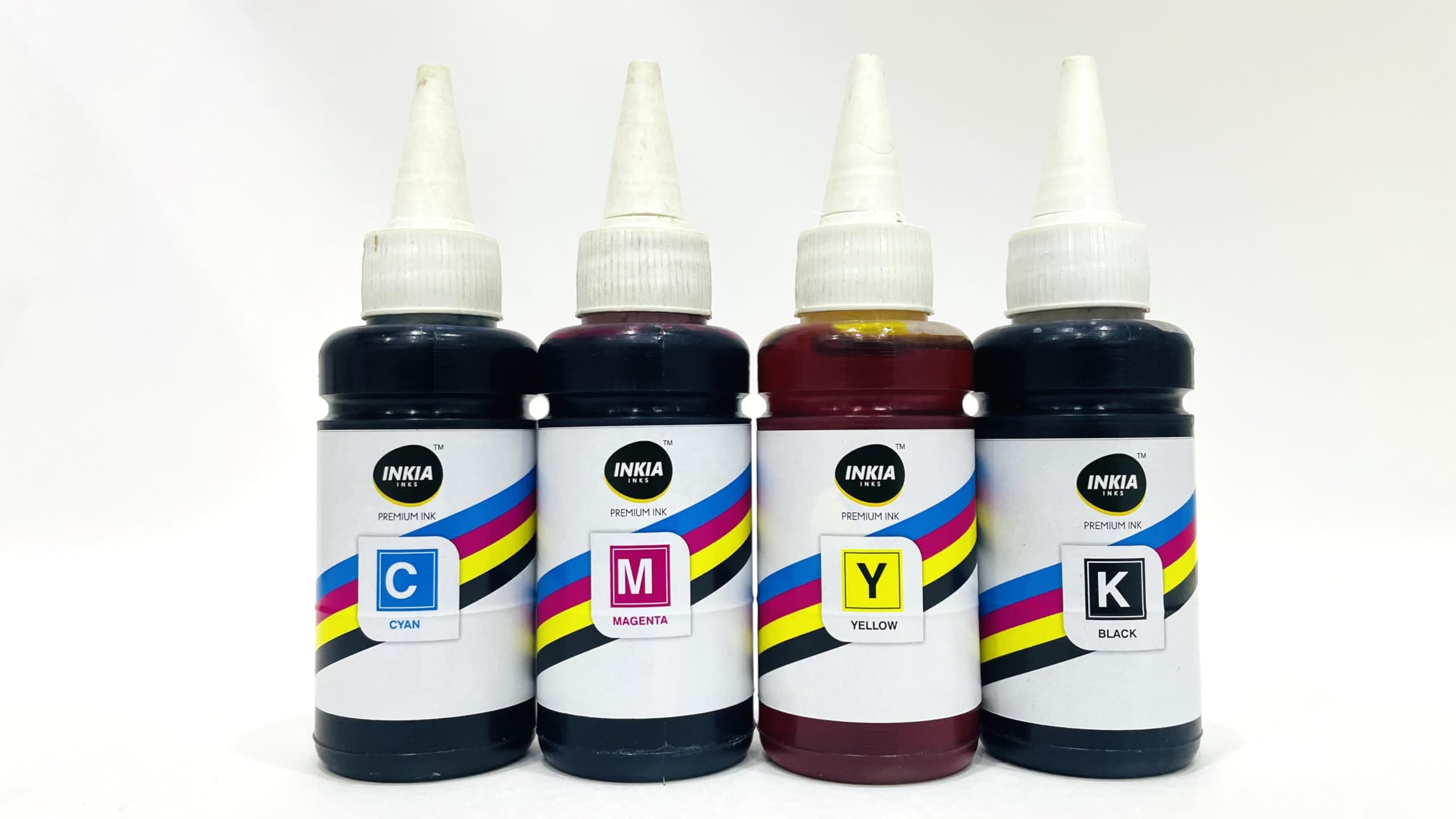 INKIA 003 Compatible Refill Ink for Ep EcoTank Printers | High Yield Inkjet Ink for L3100, L3110, L3150, L3210, L3250, L4150, L4160, L6190 & More | C/M/Y/K (70g Each) (II_EP_003_4C Set..//-)