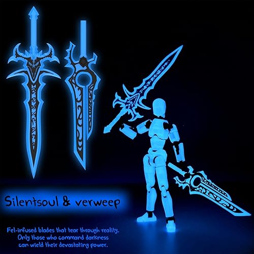 Miniatura 7 de Glowing Titan 13 - Juego de figuras de acción ya montadas, T13 3D impresas en 3D con accesorios de armas, figuras de acción T 13 Lucky Robo Dummy