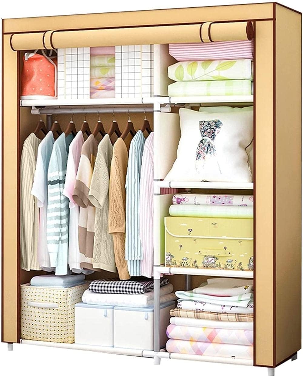 Penderies Armoire Cache de garderobe de rangement Couvercle de