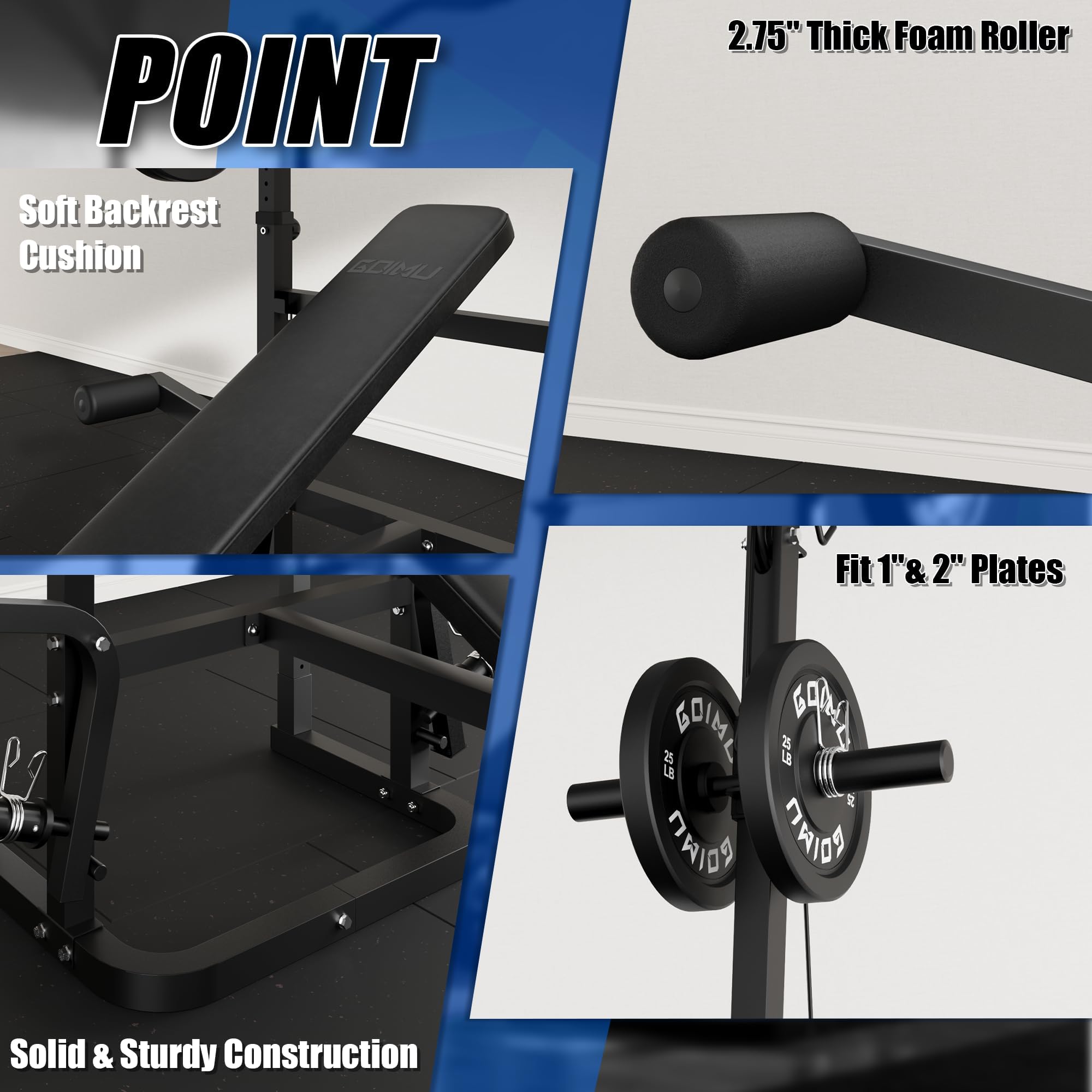 Z3 900LBS Olympic Weight Bench Set with Leg Extension, 9 in 1 Workout Press with Preacher Curl Pad and LAT Pulldown, Strength Training Bench for Home Gym
