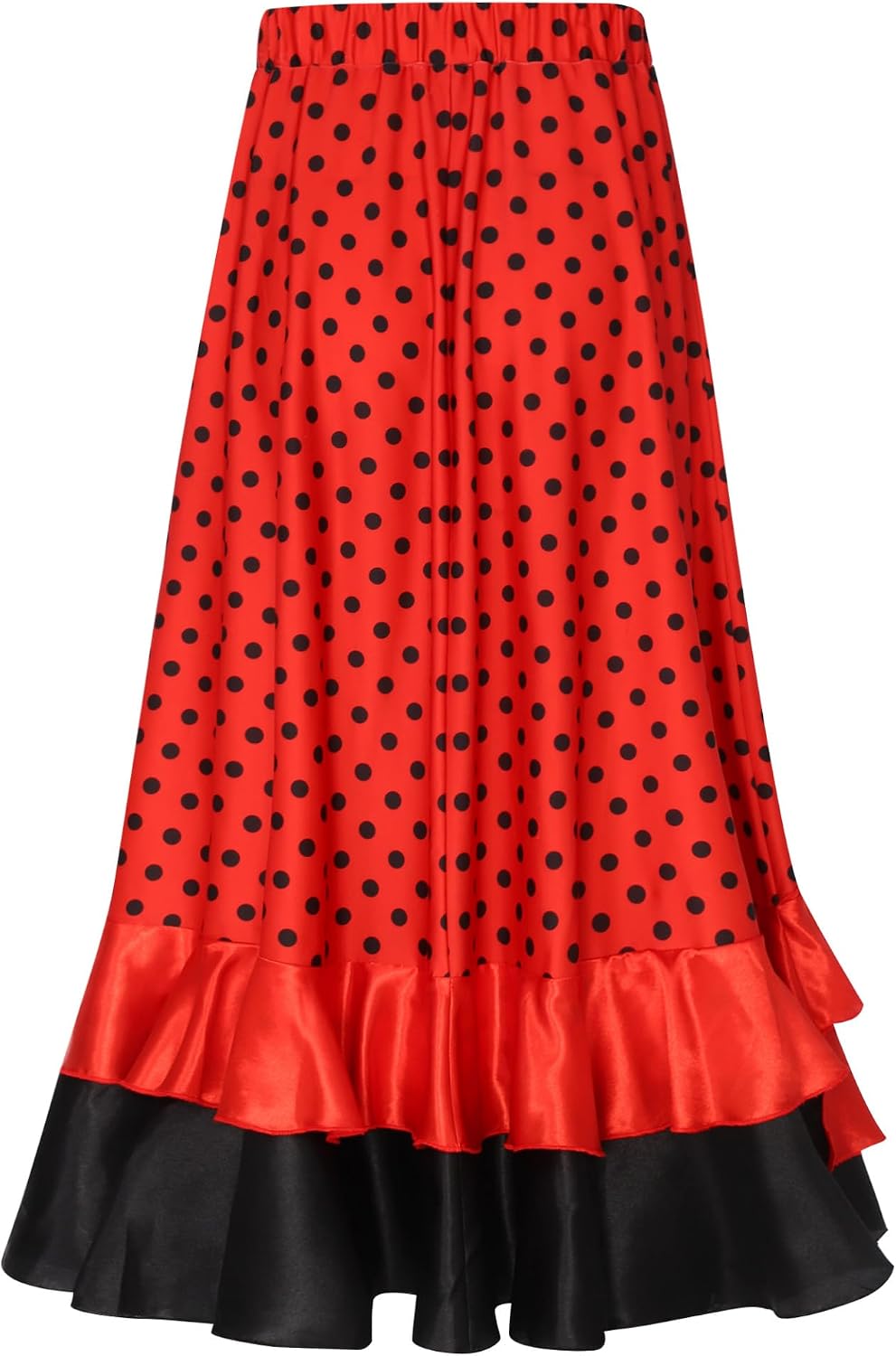 Girls Polka-dot Spanish Flamenco Dance Full Circle Skirt