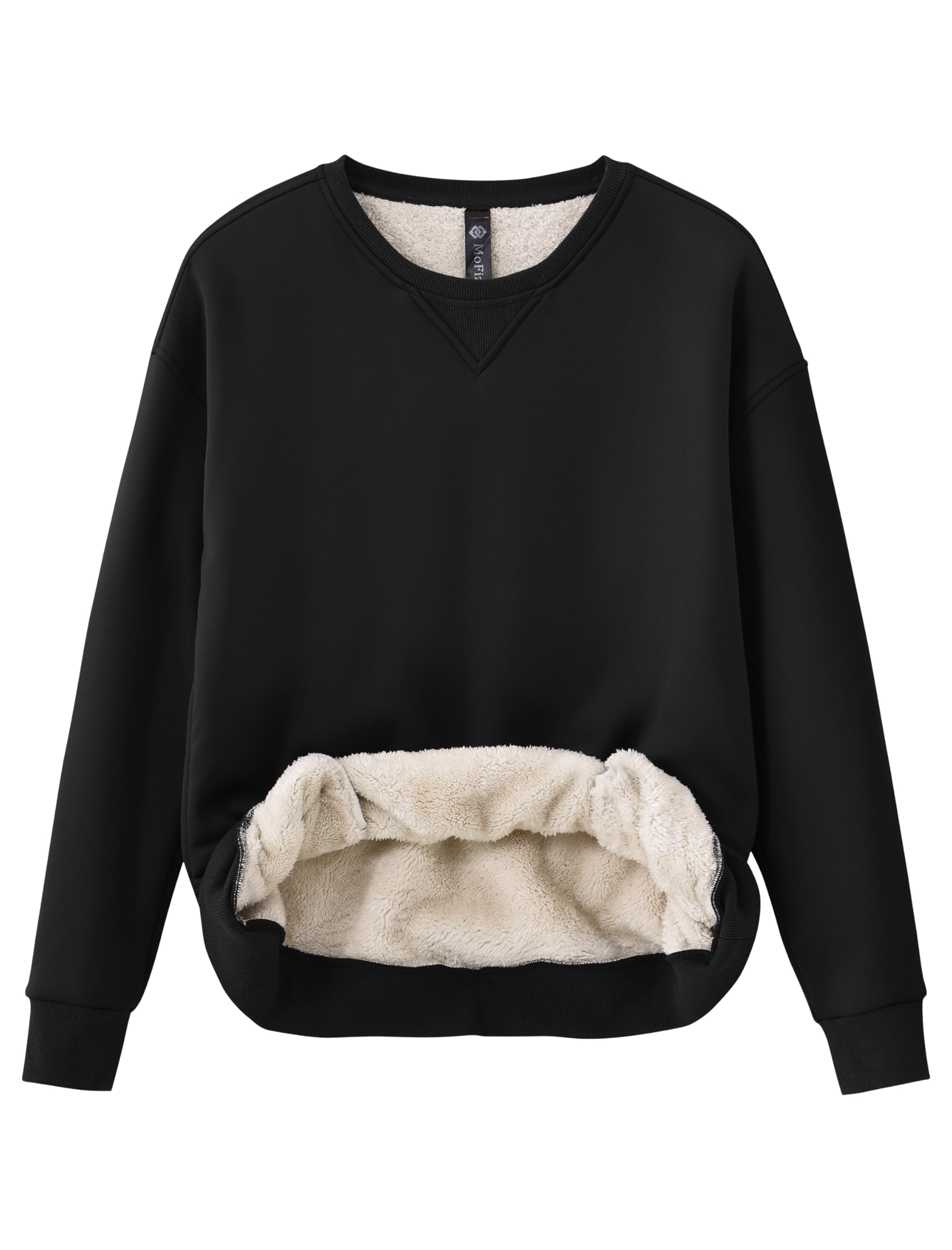 MoFiz Women's Sherpa Lined Crewneck