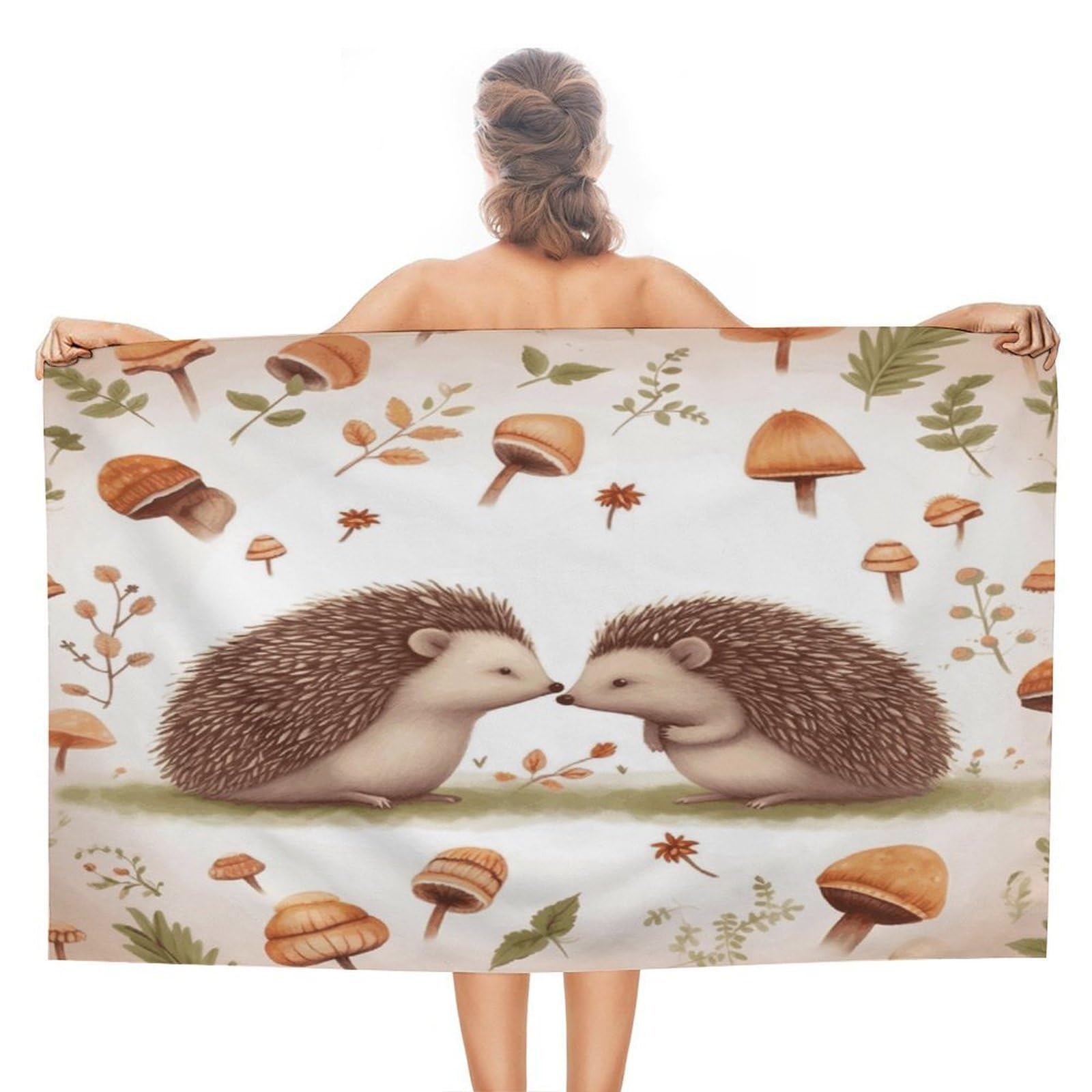 VstaDank Nature Lovely Hedgehog Lovers Beach Towels Super Absorbent Soft Lightweight Towel Large Stylish Swim Pool Towels Quick-Dry Oversize Bath Towel Travel Blankets for Adult Vacation&Gift