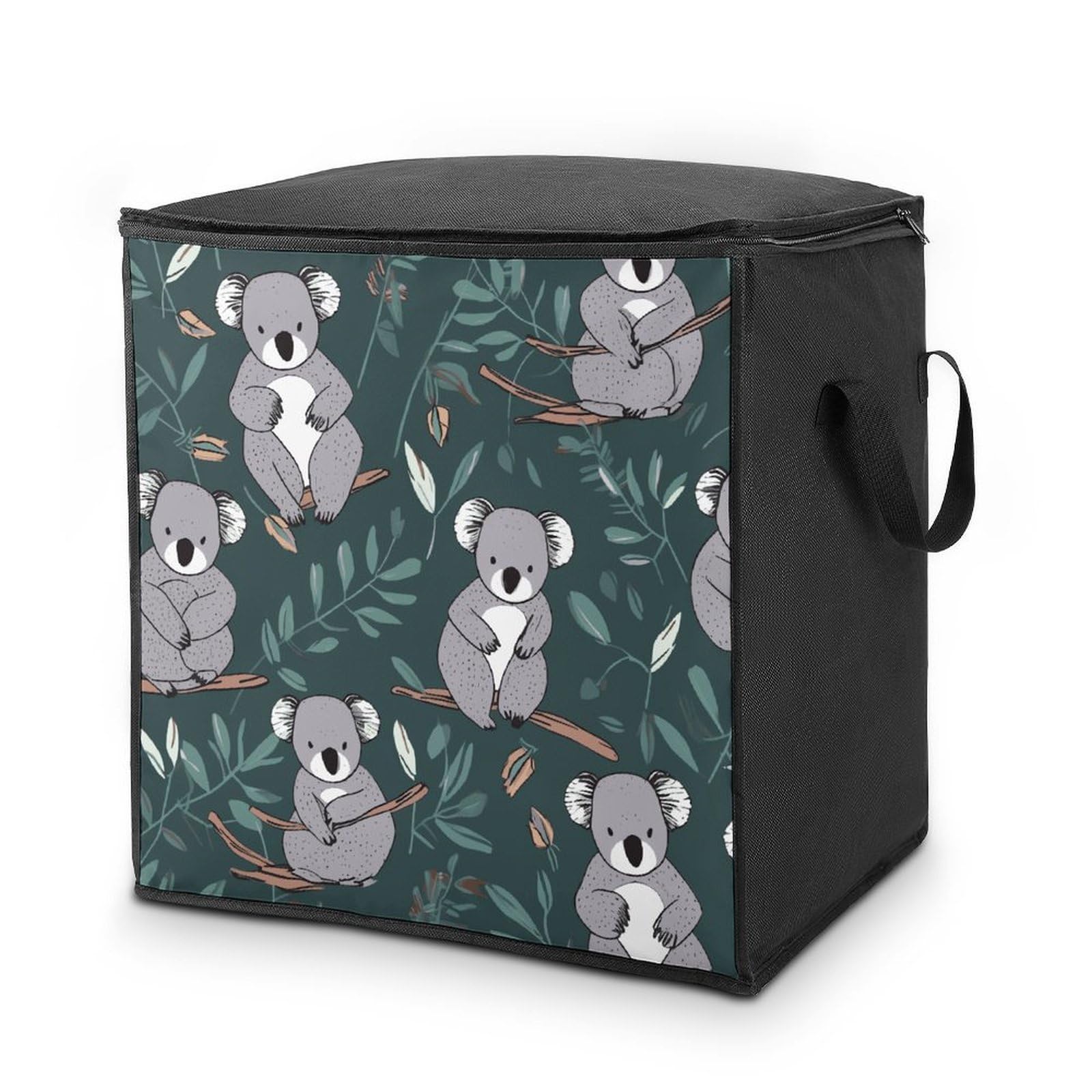 Lovely Koala Storage Bag with Zippers And Handle Extra Large Bedding Comforter Storage Bag Foldable Blanket Storage Bags Fabric Moving Bags for Closet Organizer (70L)