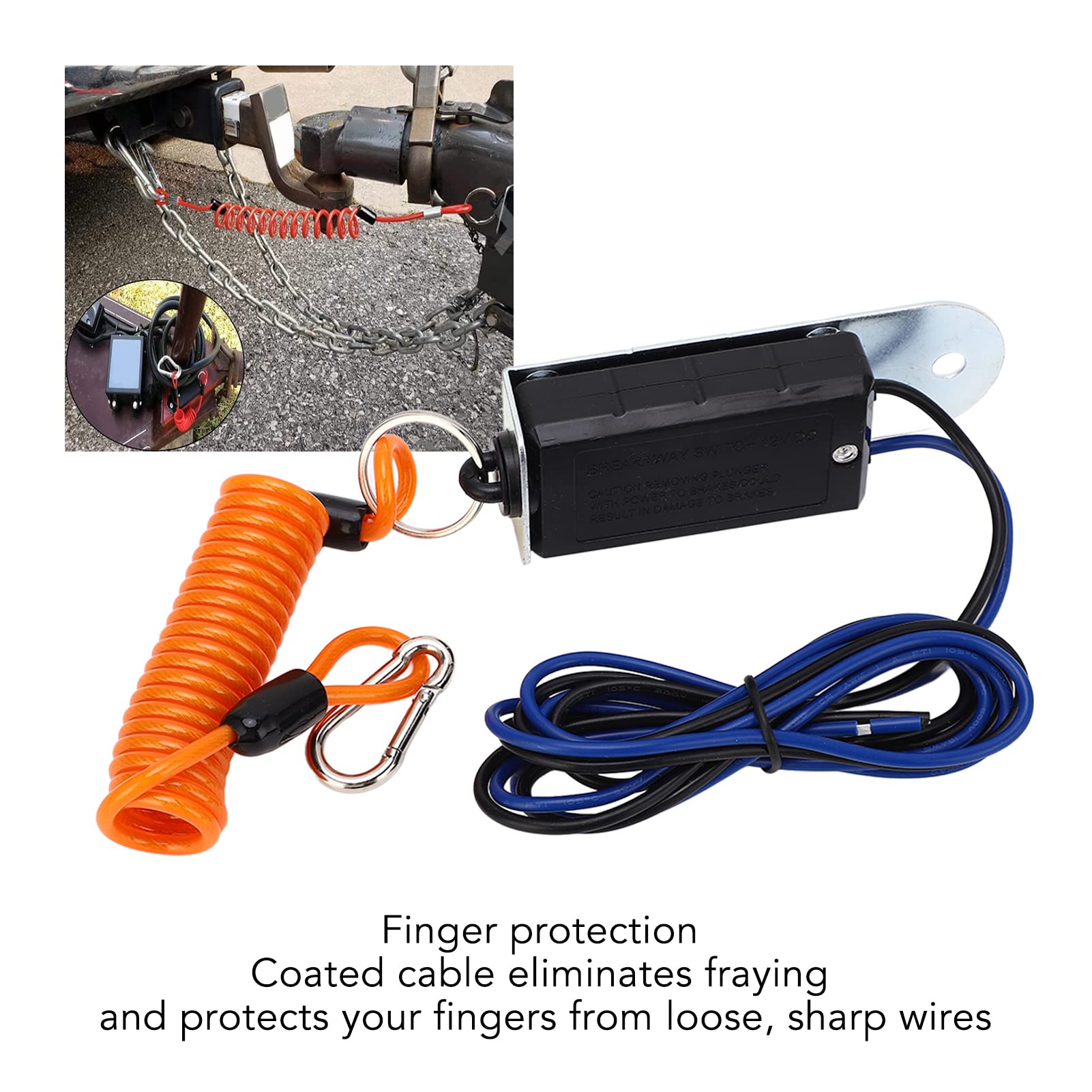 NutriEss Trailer Breakaway Switch Cable Kit 6 Foot Electromagnetic Brake Controller Electric Brake Switch Knit for Safety