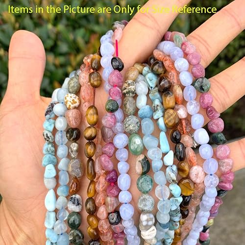 Miniatura 6 de Adabele GZ11-34 - 3 hebras de piedras preciosas curativas de cuarzo rutilado de cobre marrón natural de 0.315 a 0.315 pulgadas, forma libre ovalada