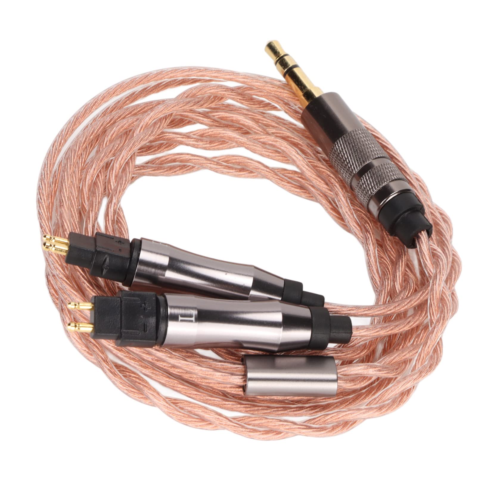 Zunate 36-adriges Versilbertes Kabel, Kopfhörer-Audiokabel mit 3,5-mm-Stereostecker, OFC-Kupfergeflechtdraht, für HD414 HD650 HD600 HD580 HD565