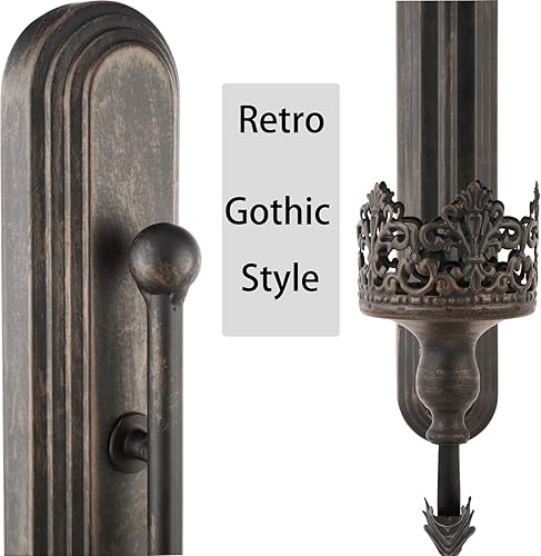 Miniatura 3 de We Moment Juego de 2 candelabros de pared de metal, portavelas de pared negro, moderno candelabros de pared colgantes, corona retro para sala de