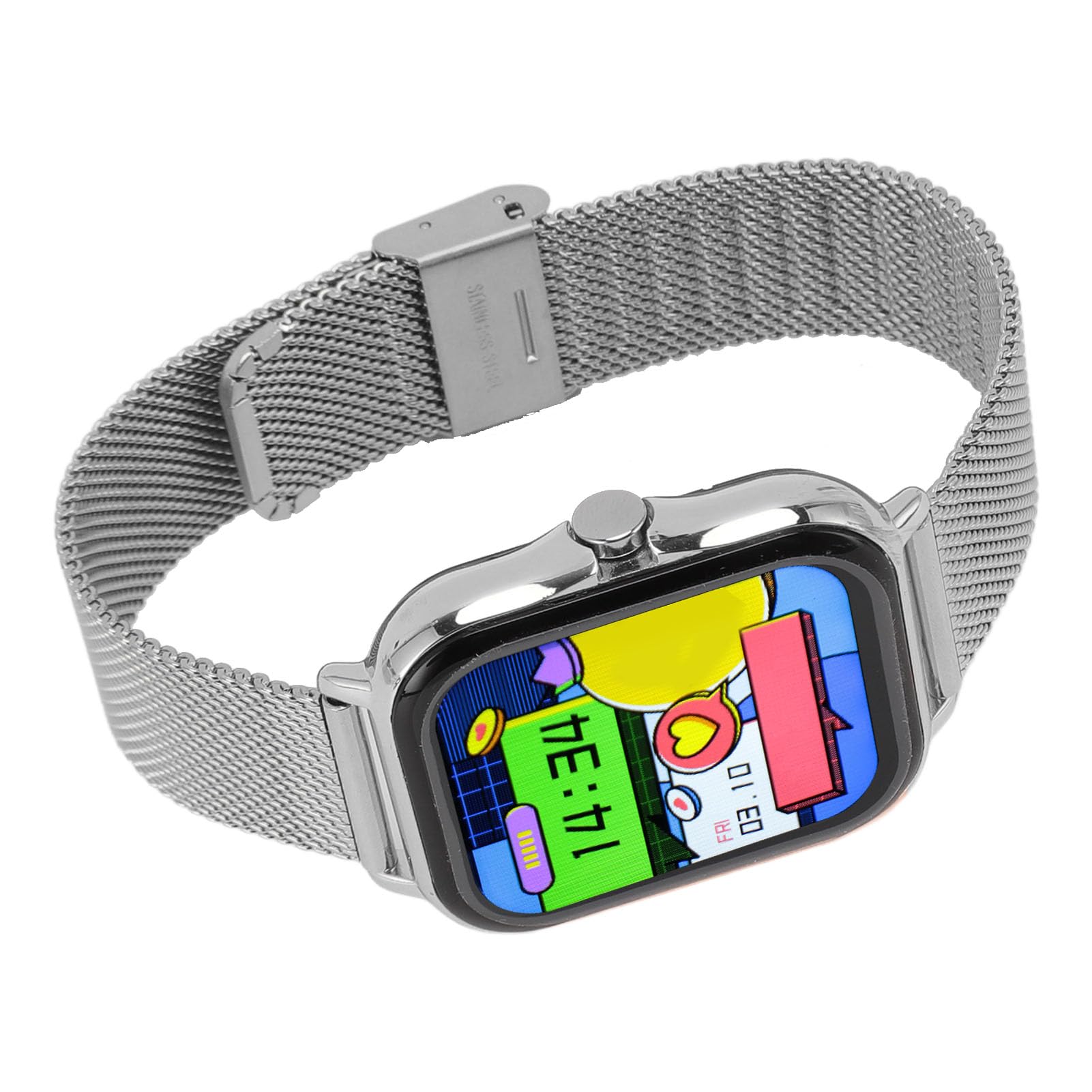 Orologio sportivo intelligente Schermo touch completo 1,69 pollici 12 modalità sportive Orologio fitness impermeabile IP68 per nuoto Corsa Ciclismo Uomo Donna (Argento)