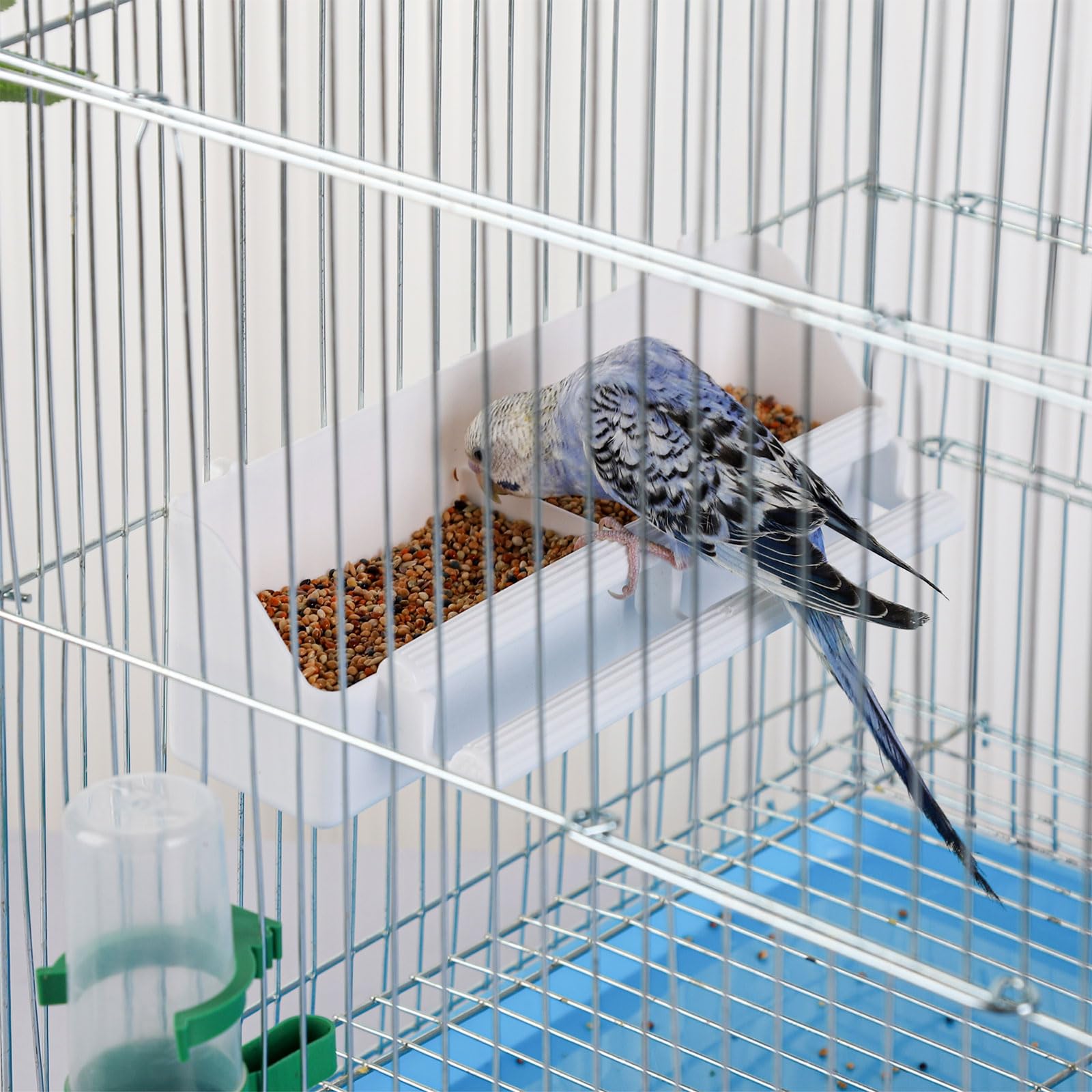 IBWell Paquete de 4 comederos para pájaros para jaula, cuenco de comida para pájaros, comedero para periquitos, comedero de agua para loros