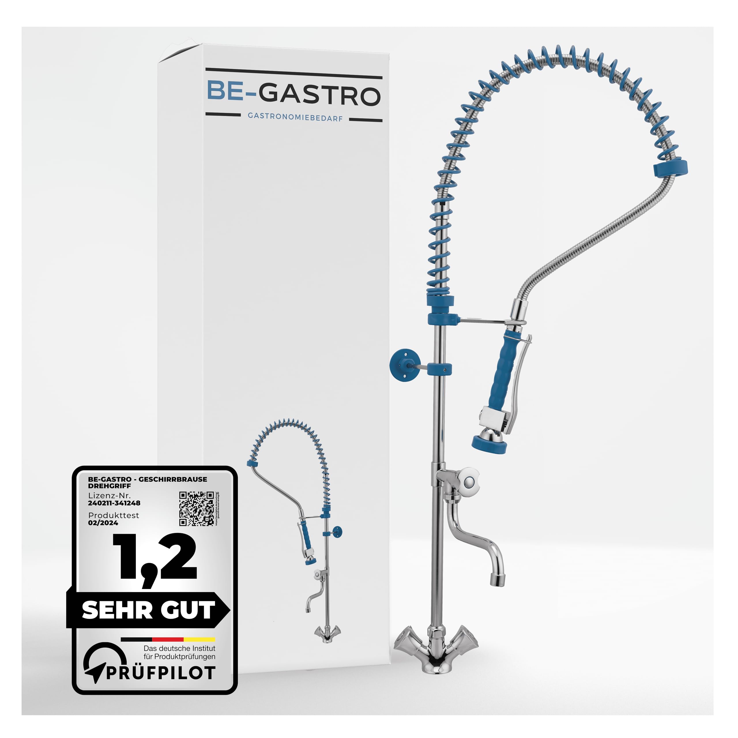 BE-GASTRO® Profi Geschirrbrause Set, 60 Cm – Inkl. Mischbatterie, Schlauch & Wandhalterung, Für Gastronomie & Haushalt